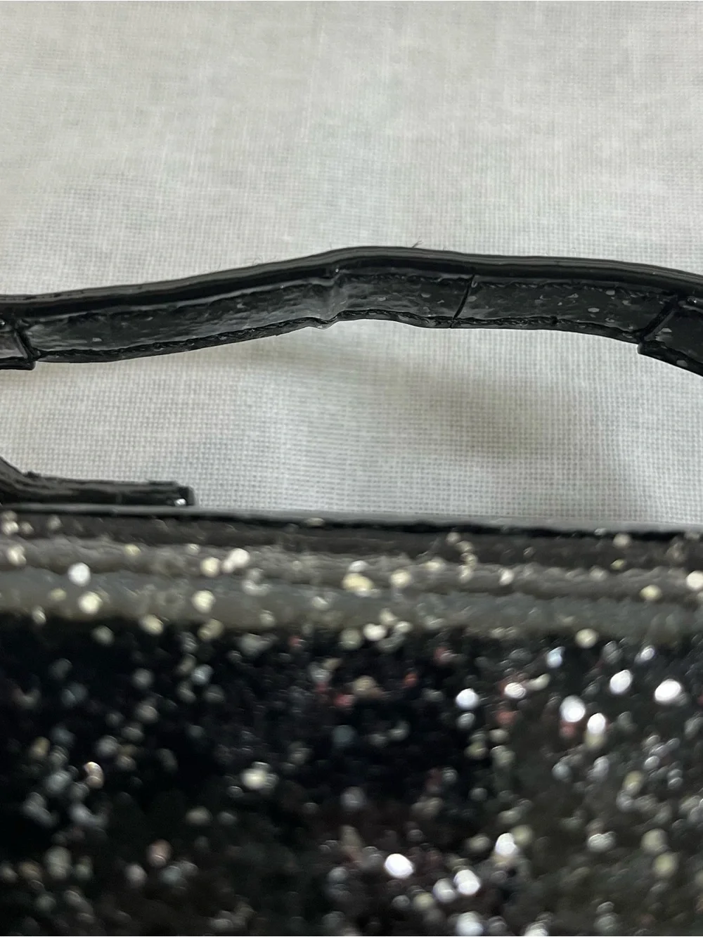 kate spade Black Glitter Mini Scout Satchel/Crossbody with Gold Hardware